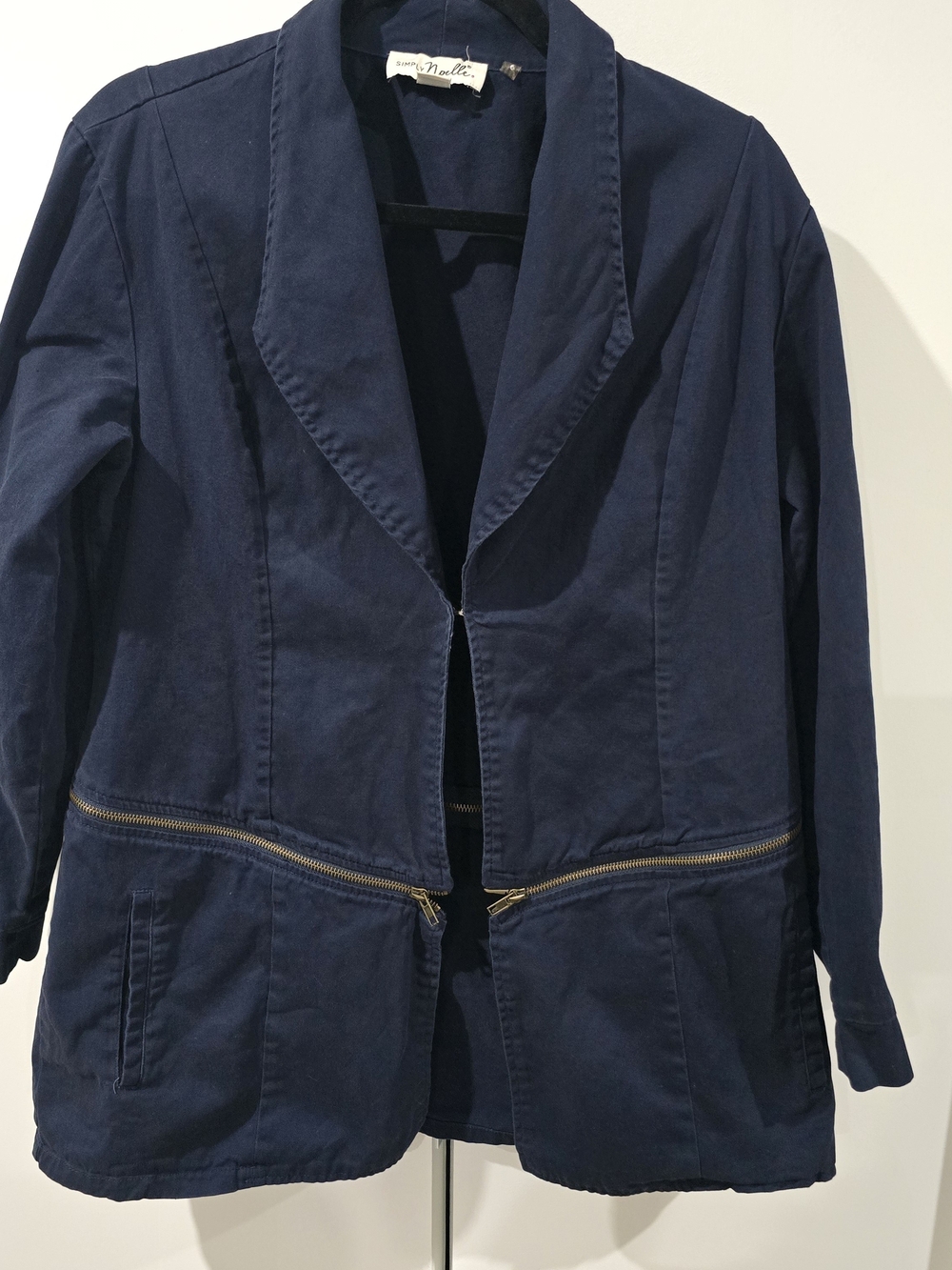Simply Noelle Navy Blazer with Gold Zippers